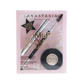 Ombre Brow Kit (Brow Powder Duo + Mini Clear Brow Gel + Brush 7B) - # Dark Brown